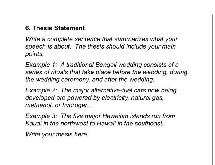 examples of speech thesis