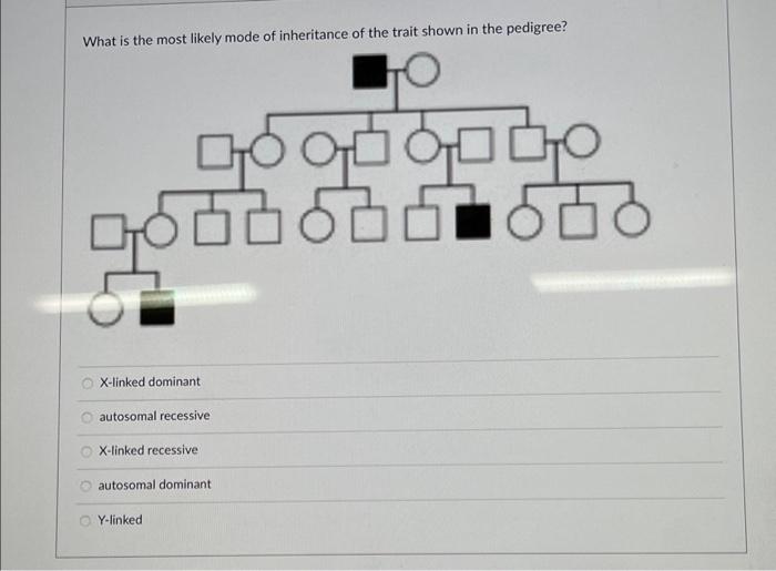 Solved What Is The Most Likely Mode Of Inheritance Of The | Chegg.com