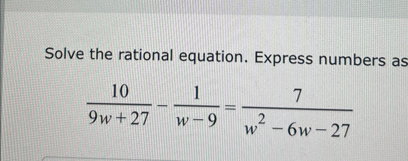 Solved Solve the rational equation. Express numbers | Chegg.com