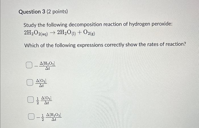 Study the following decomposition reaction of | Chegg.com
