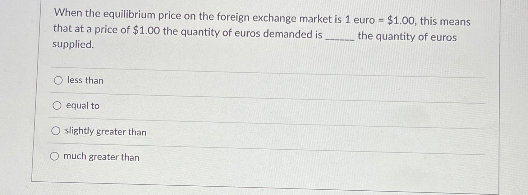 Solved When The Equilibrium Price On The Foreign Exchange | Chegg.com