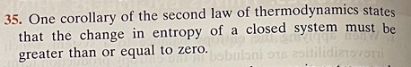 second law of thermodynamics states that entropy of a closed system