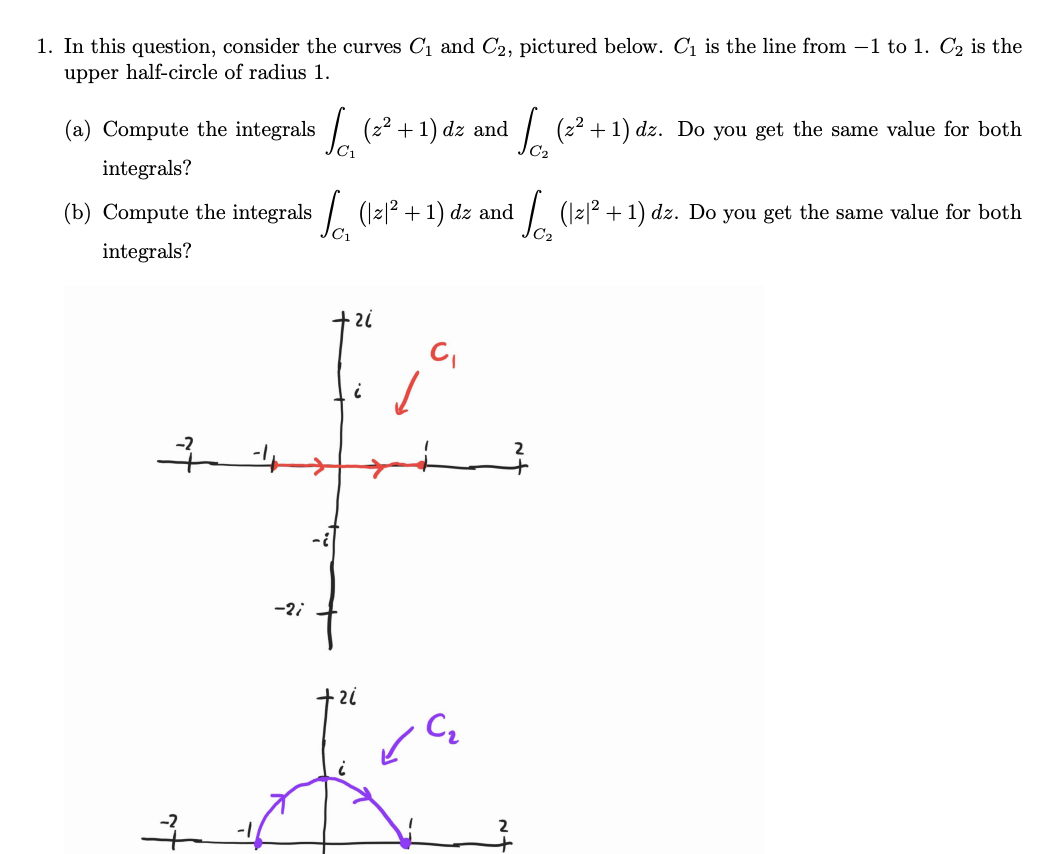 Solved In this question, consider the curves C1 ﻿and C2, | Chegg.com