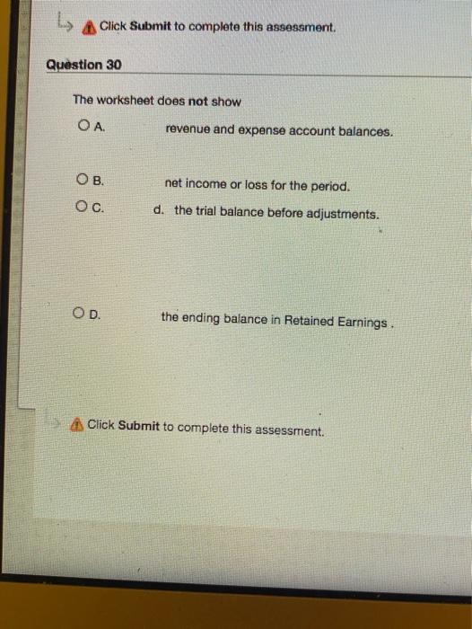 Solved جا Click Submit to complete this assessment. Question | Chegg.com