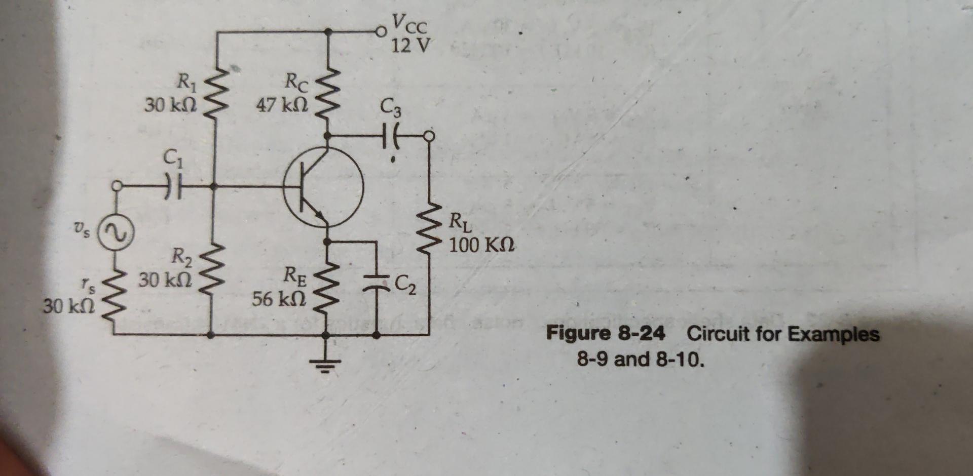 Figure 8-24 Circuit for Examples 8-9 and 8-10.