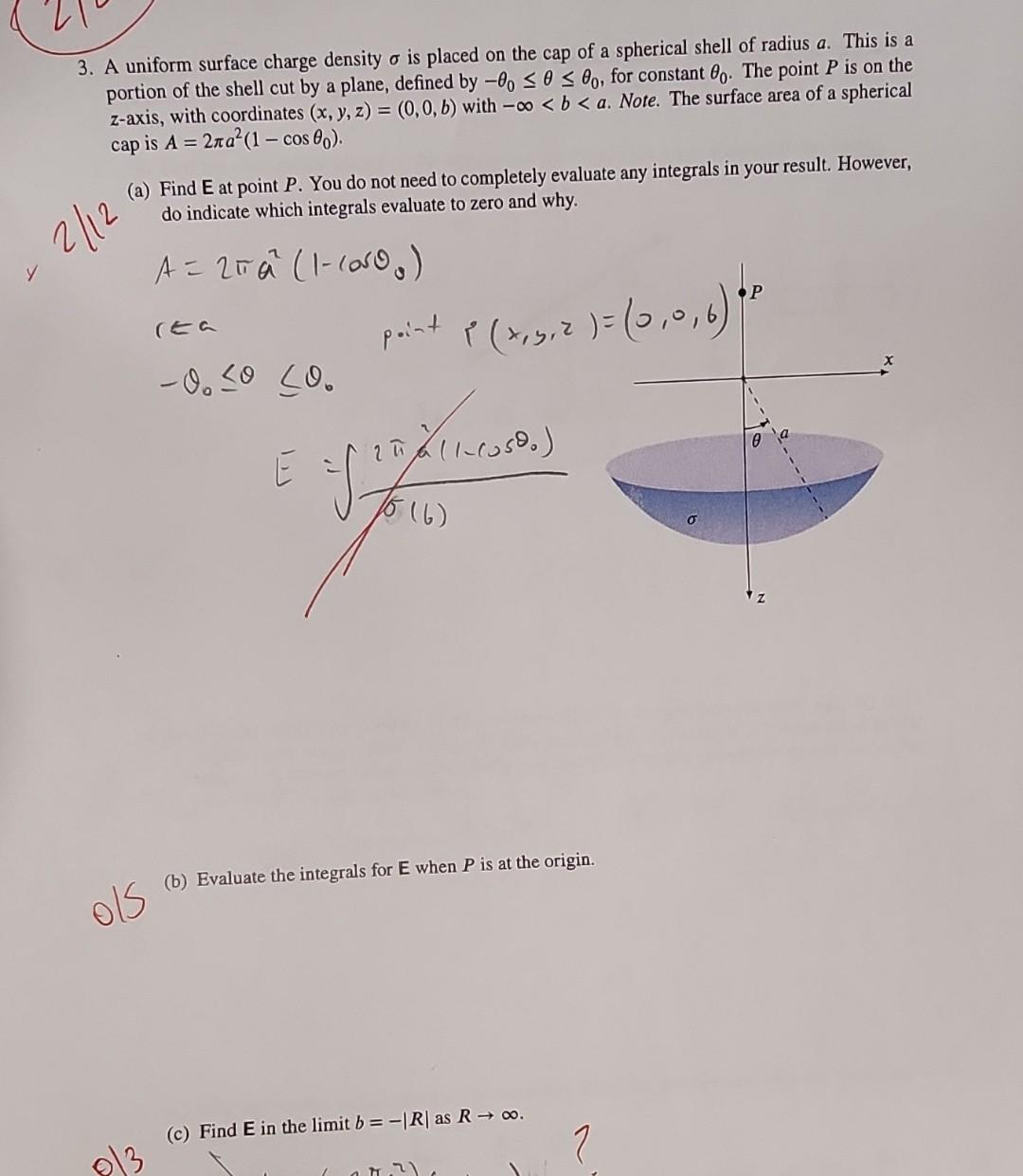Solved 3. A uniform surface charge density σ is placed on | Chegg.com
