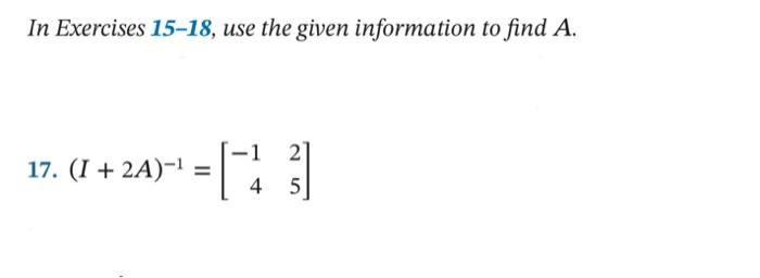 Solved In Exercises 15-18, use the given information to find | Chegg.com