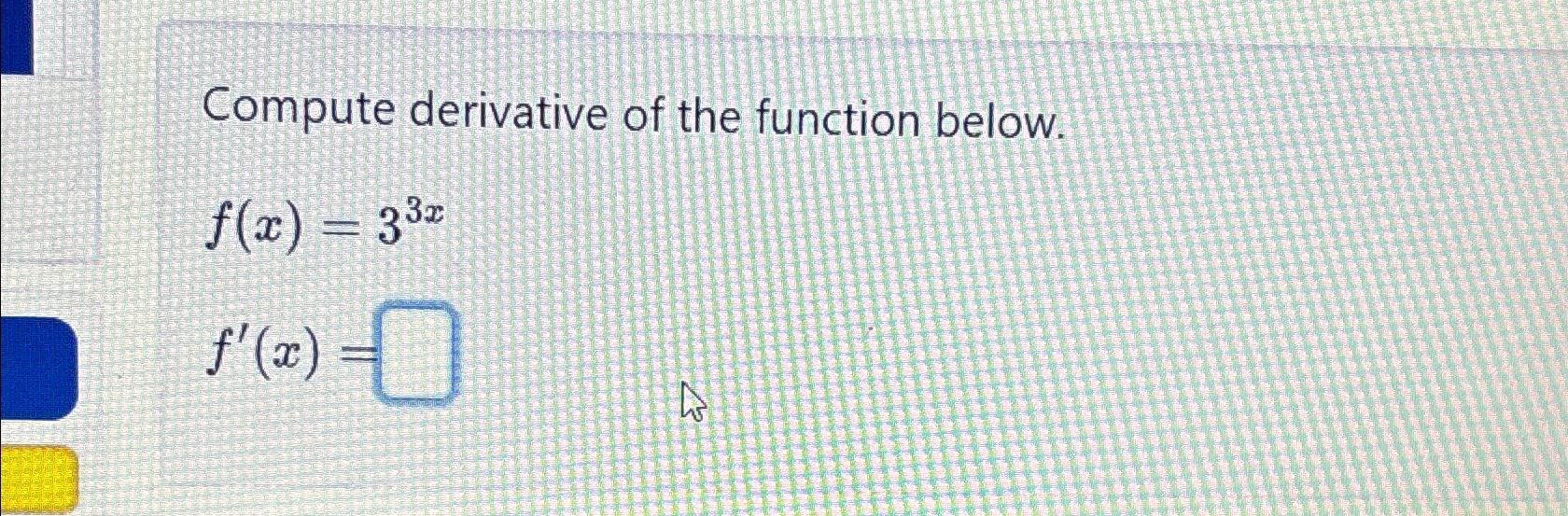 compute the derivative of a function