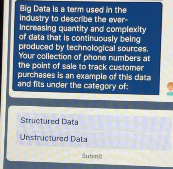 Solved Big Data is a term used in the industry to describe | Chegg.com