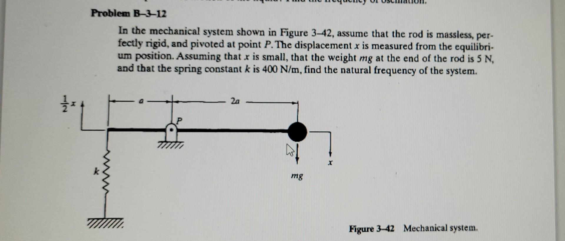 Solved Problem B−3−12 In The Mechanical System Shown In | Chegg.com