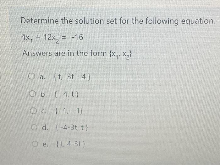 Solved Determine The Solution Set For The Following | Chegg.com