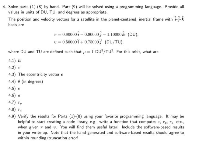 Solved 4. Solve parts (1)-(8) by hand. Part (9) will be | Chegg.com