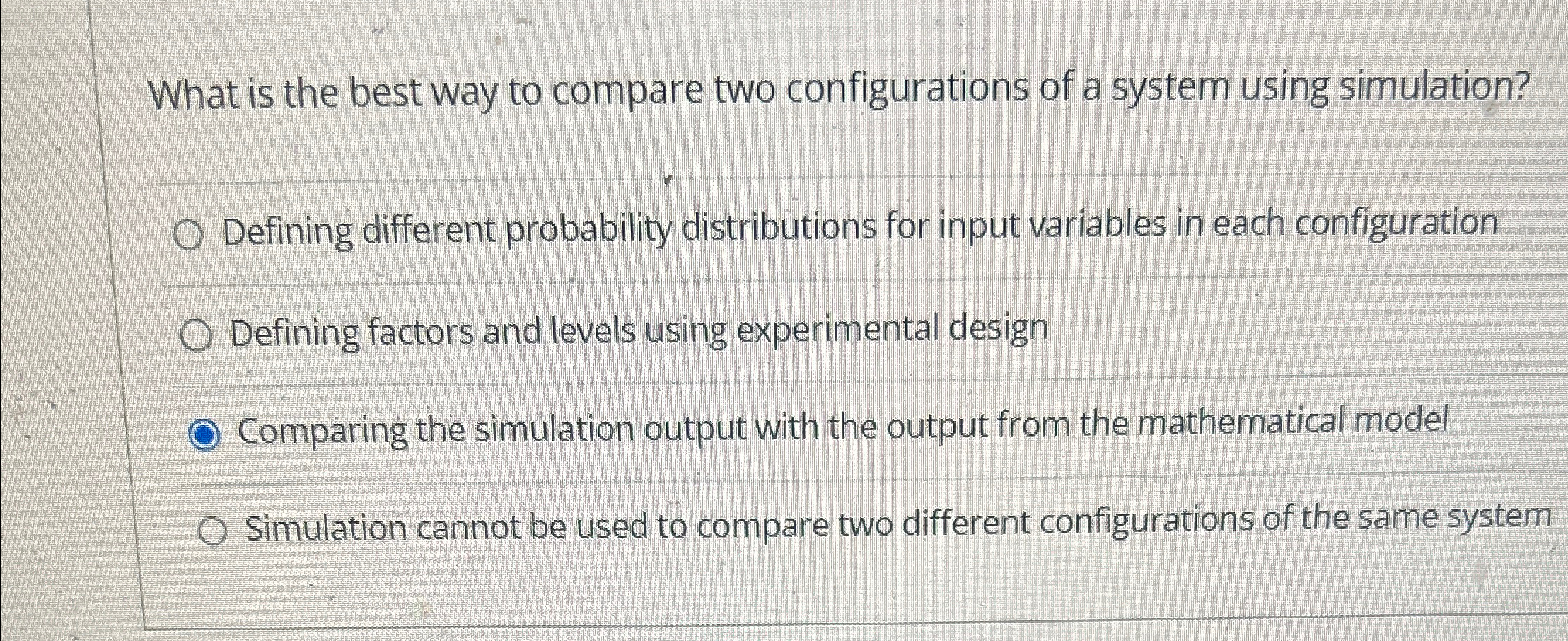 Solved What is the best way to compare two configurations of | Chegg.com