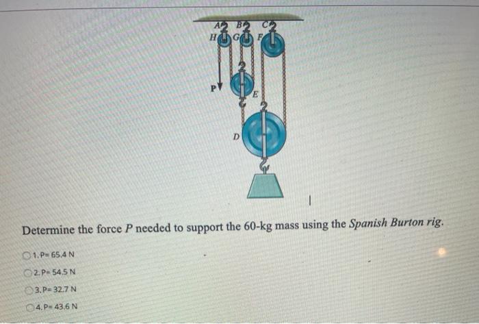 Solved AL2 B2 HGUF D Determine the force P needed to support | Chegg.com