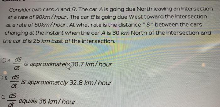solved-consider-two-cars-a-and-b-the-car-a-is-going-due-chegg