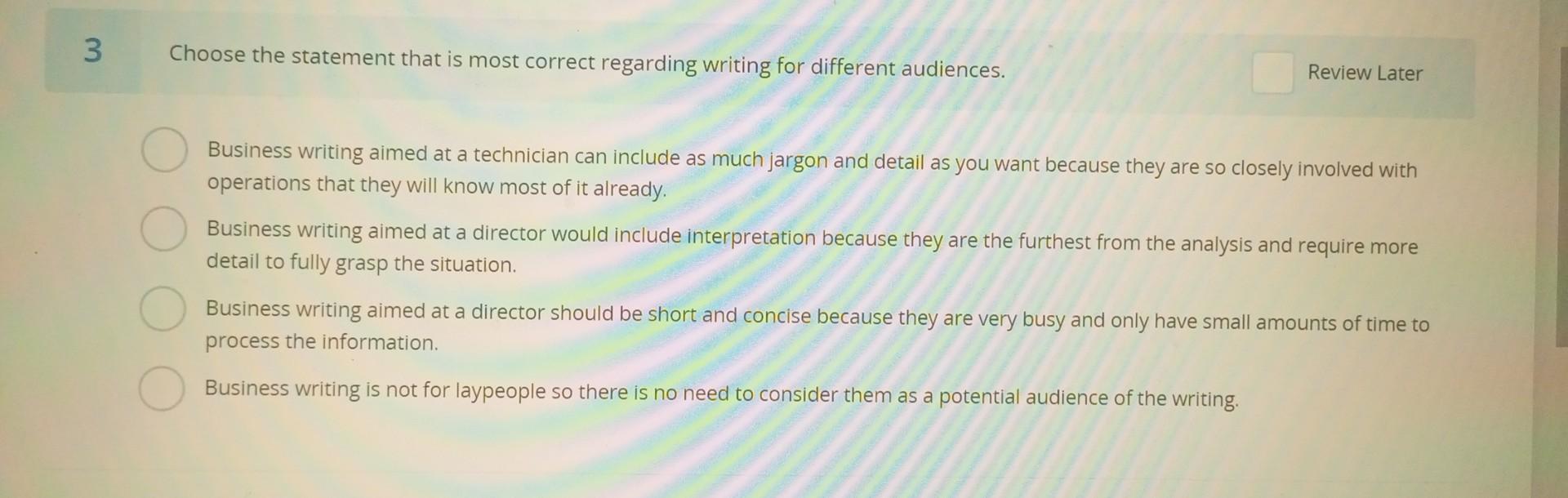 Solved Choose the statement that is most correct regarding | Chegg.com