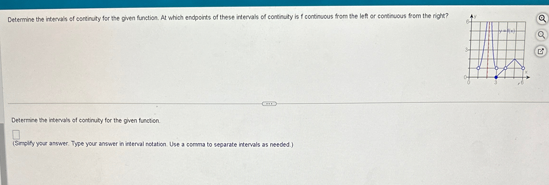 Solved Determine the intervals of continuity for the given | Chegg.com