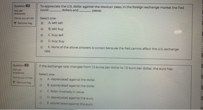 solved-question-82-to-appreciate-the-u-s-dollar-against-the-chegg