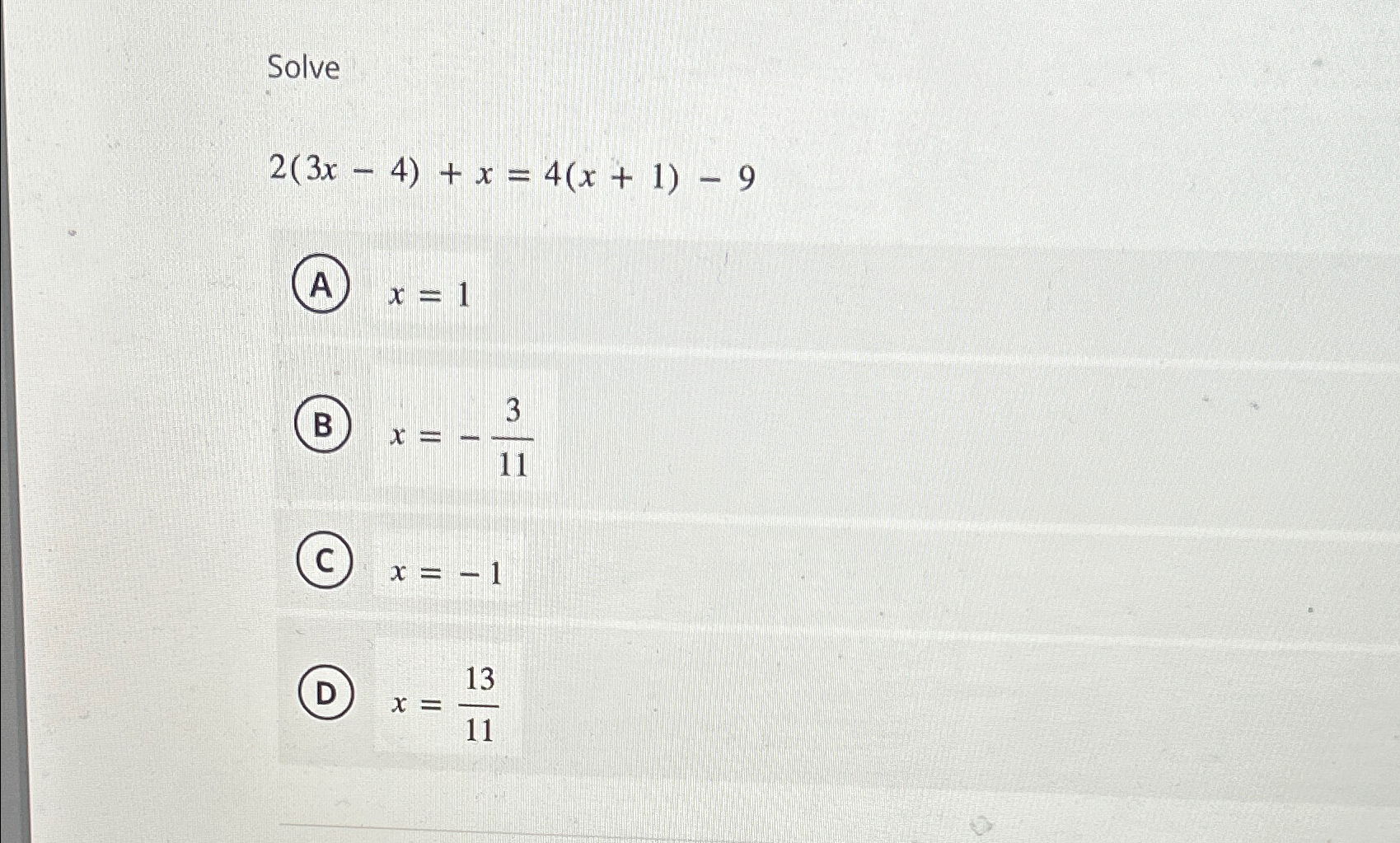 13 4x 1 X
