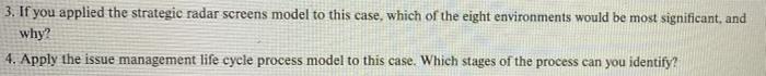 Solved 3. If you applied the strategic radar screens model | Chegg.com