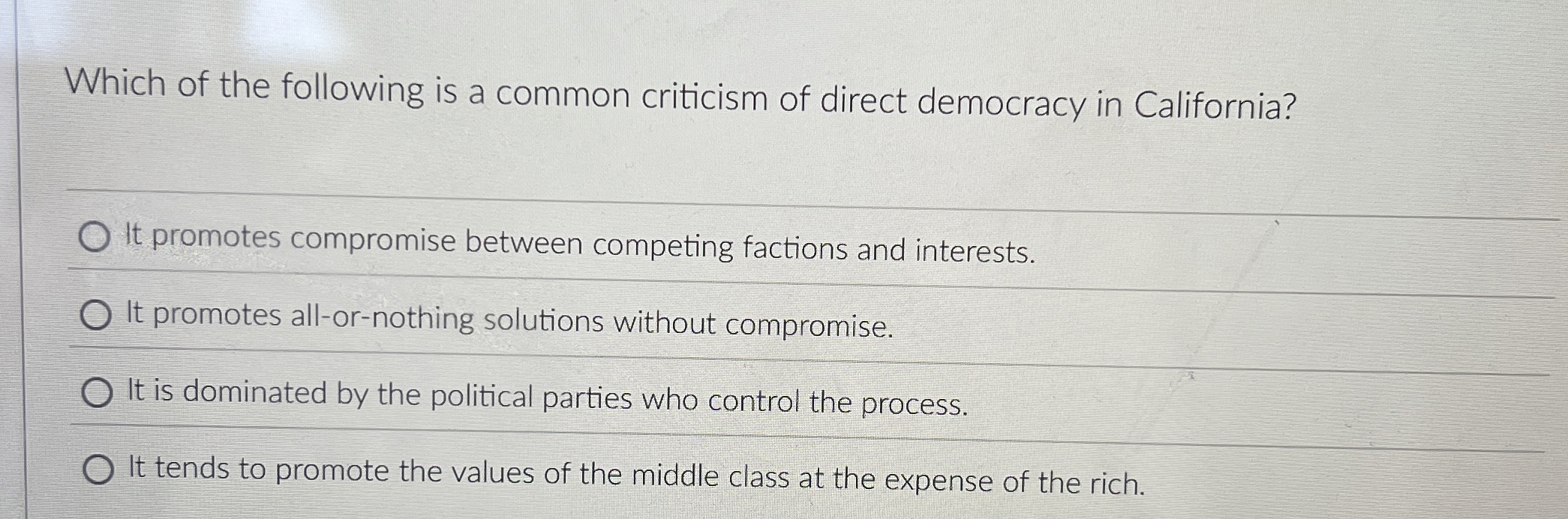 Solved Which of the following is a common criticism of | Chegg.com