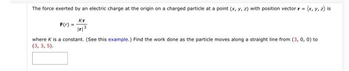 Solved The force exerted by an electric charge at the origin | Chegg.com
