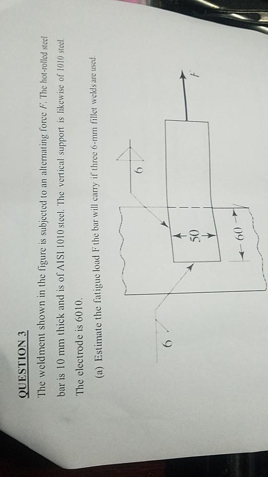 Solved Question 3 The Weldment Shown In The Figure Is 