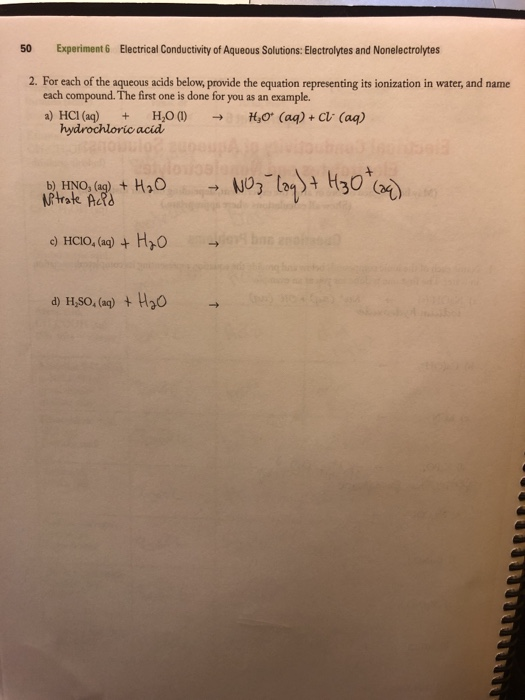 Solved Date: Name: Experiment Electrical Conductivity Of | Chegg.com