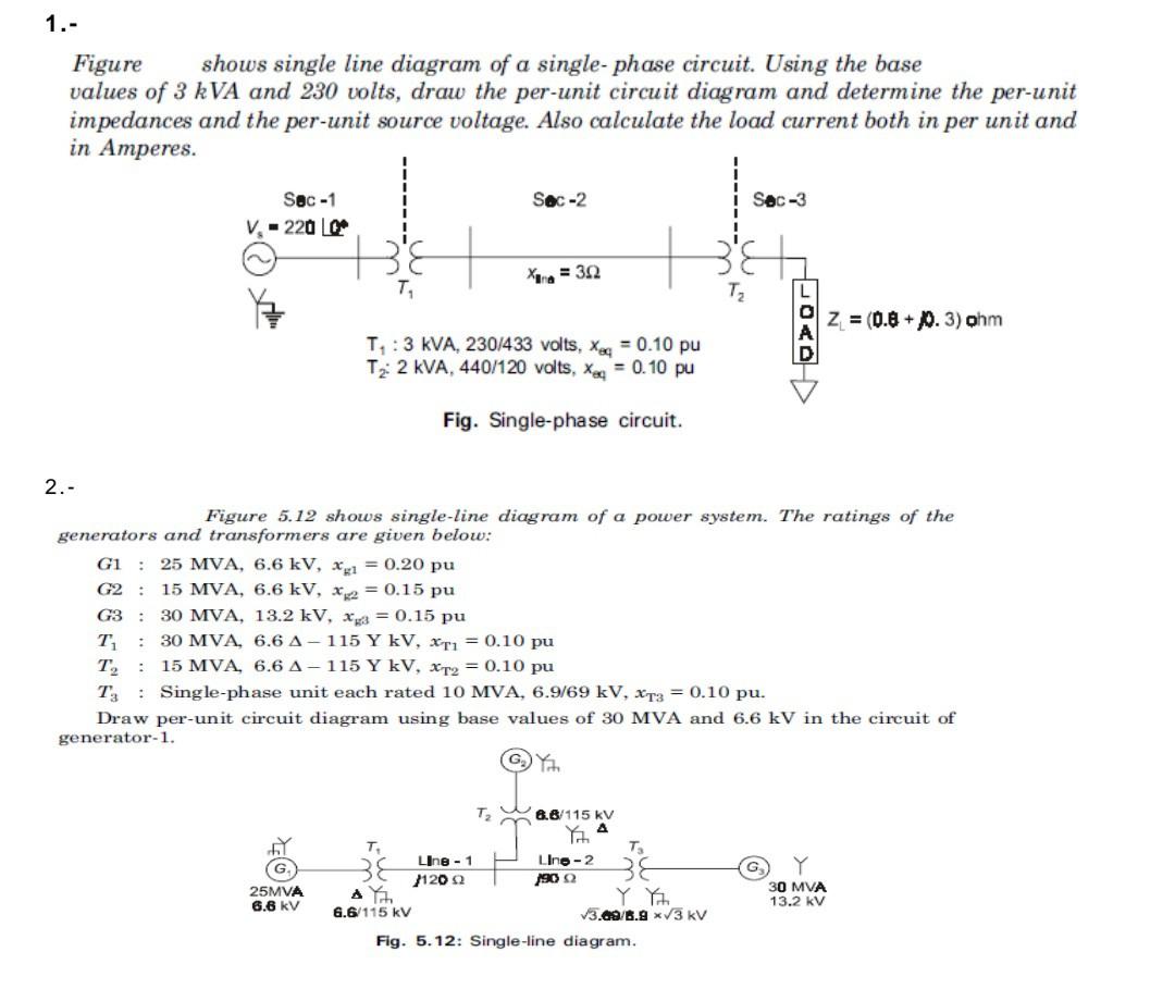Solved Figure shows single line diagram of a single-phase | Chegg.com