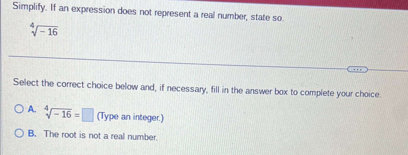 Solved Simplify. If an expression does not represent a real | Chegg.com