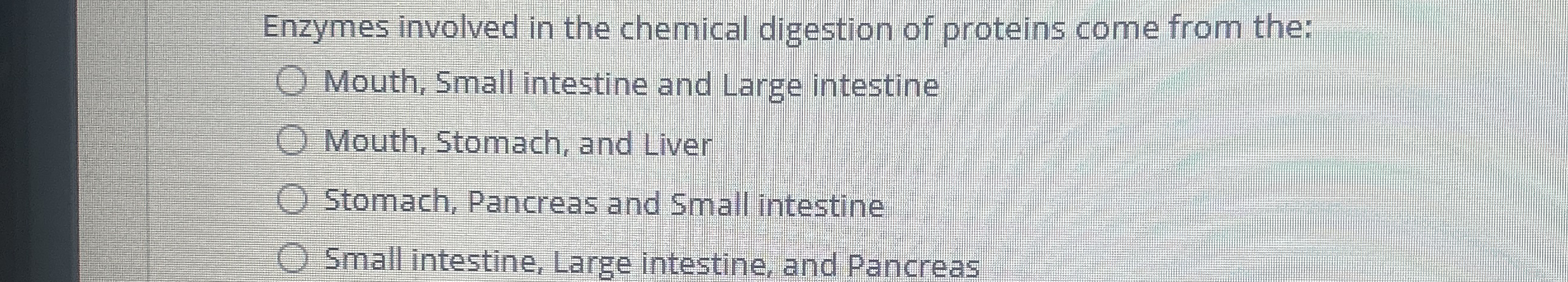 Solved Enzymes involved in the chemical digestion of | Chegg.com