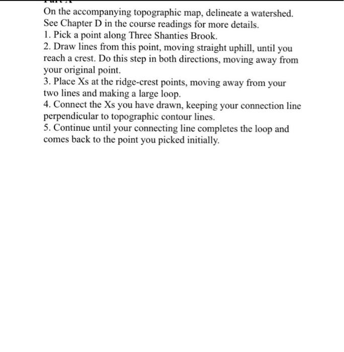 Solved On the accompanying topographic map, delineate a | Chegg.com