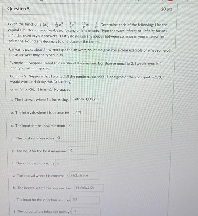 Solved Given the function f(x)=278x3−94x2−916x−271. | Chegg.com