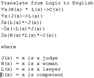 Solved Translate From Logic To English X W X L X Chegg Com