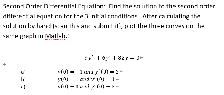 particular solution of differential equation second order