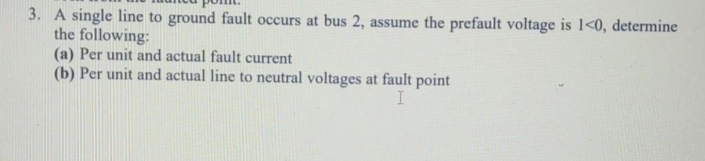 3. A single line to ground fault occurs at bus 2, | Chegg.com