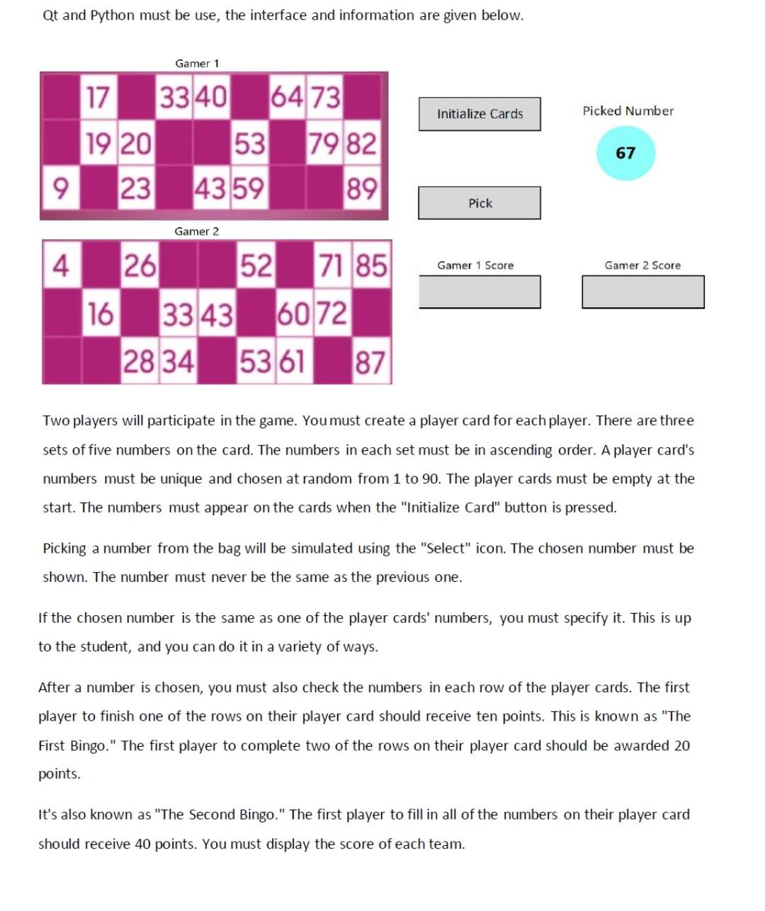 Solved Qt and Python must be use, the interface and | Chegg.com