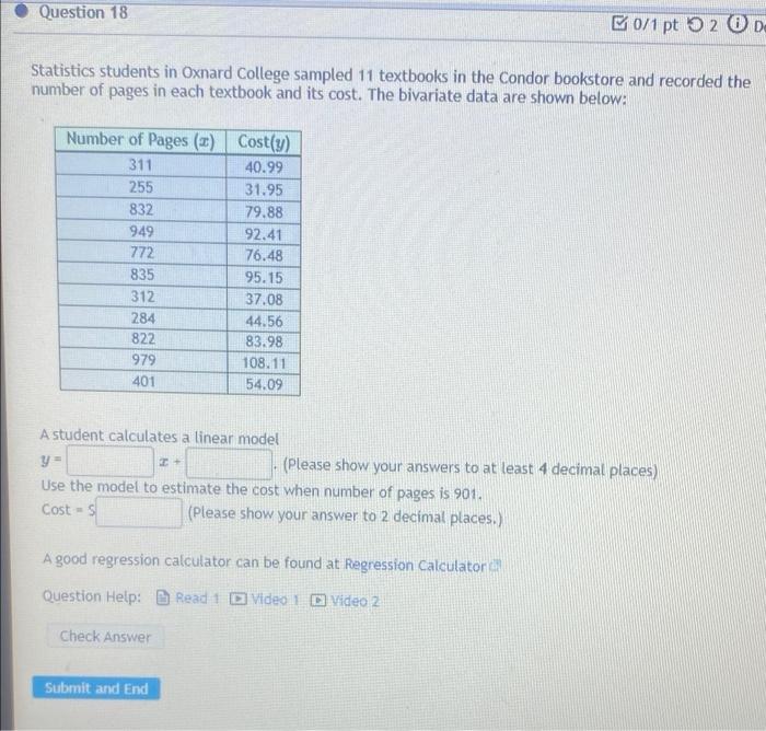 Solved Question 18 B0/1 Pt 5 2 OD Statistics Students In | Chegg.com