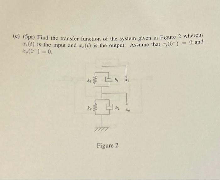 Solved (c) (5pt) Find the transfer function of the system | Chegg.com