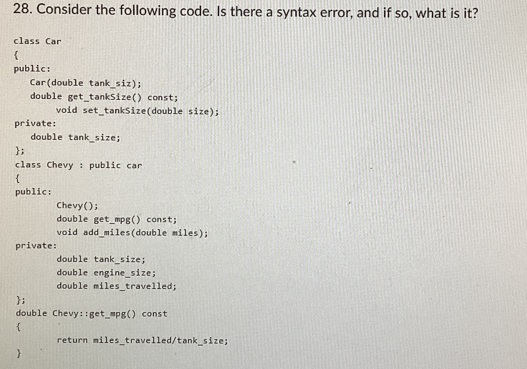 Solved Consider the following code. Is there a syntax error, | Chegg.com