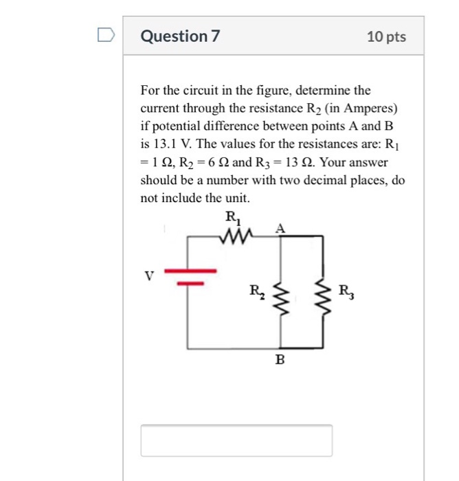 Solved Question 7 10 pts For the circuit in the figure, | Chegg.com
