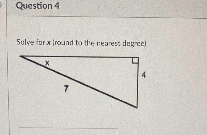 Solved Solve for x (round to the nearest degree)Solve for x | Chegg.com