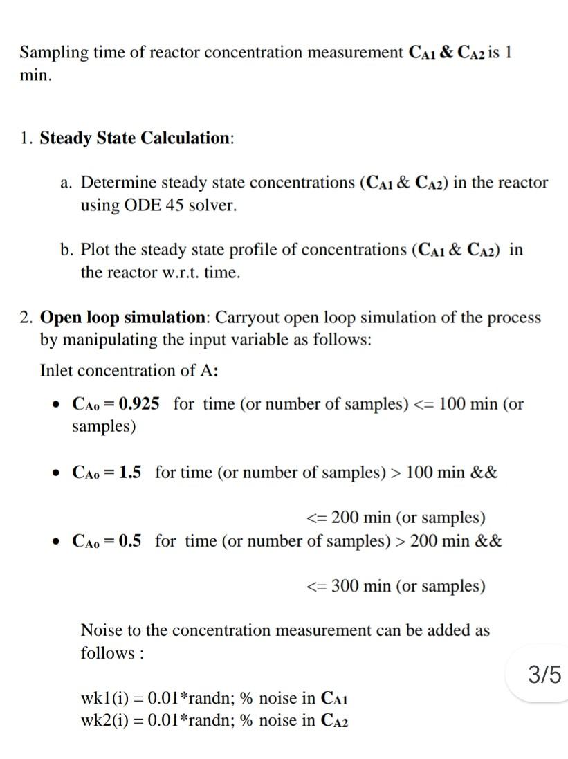 Problem description: Given an Isothermal series CSTR | Chegg.com