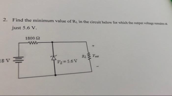 Solved 2. Find the minimum value of Rz in the circuit below | Chegg.com