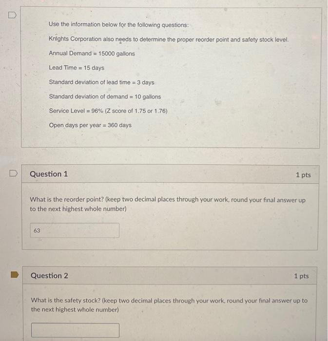 Solved Use the information below for the following | Chegg.com