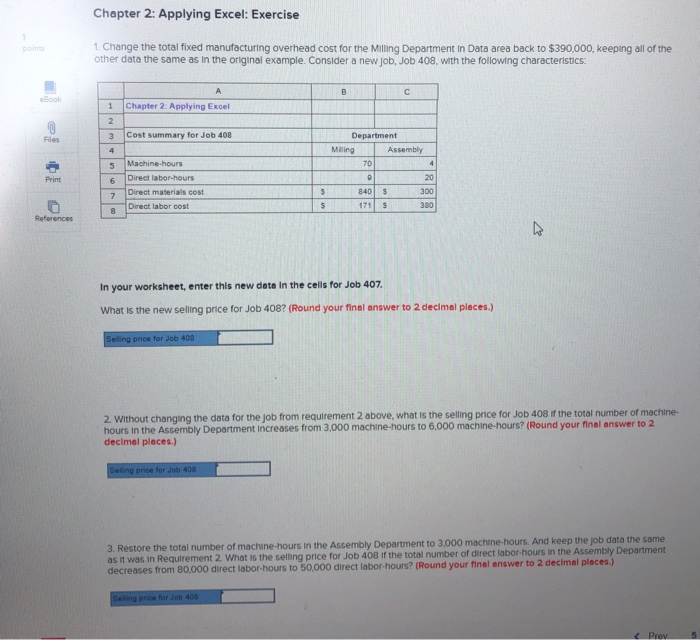 Solved Chapter 2: Applying Excel: Exercise 1. Change the | Chegg.com