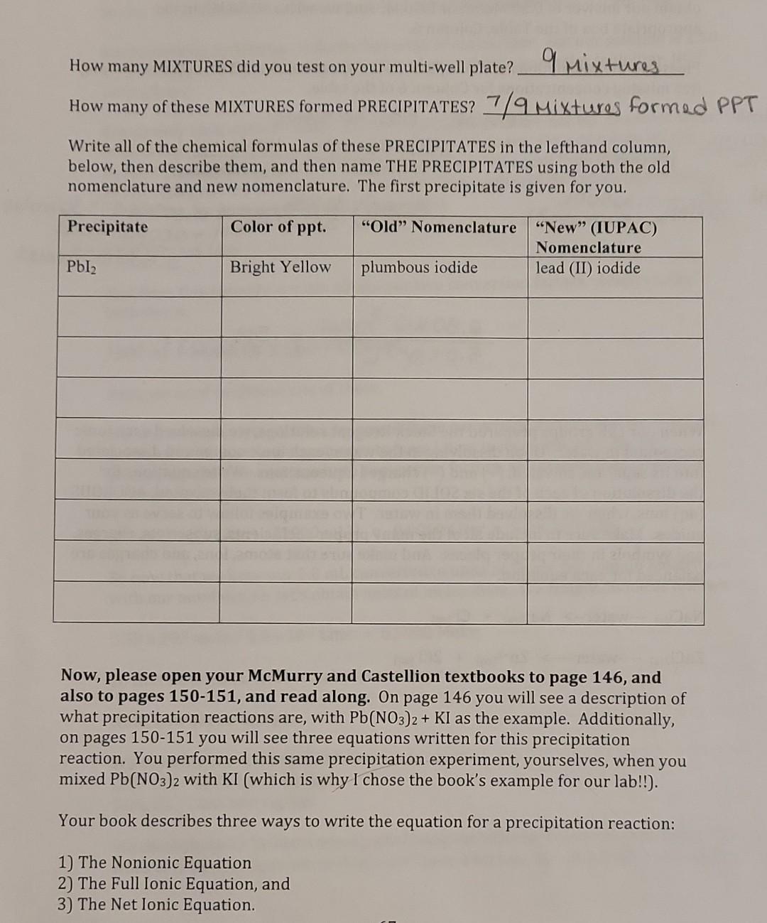 Collection Note Chemsolve Solved When our Lab groups prepared the Stock Reagent | Chegg.com