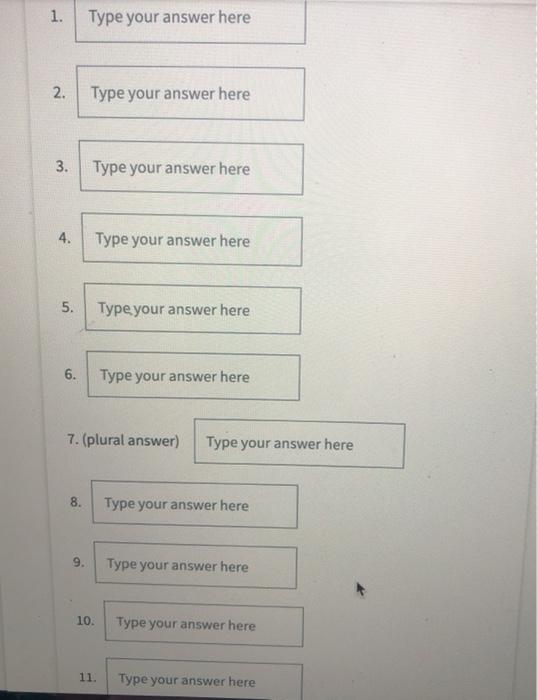 1 2 10 2 5 11 6 7 Type Your Answers In All Of The Chegg Com