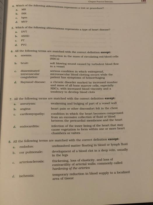 Solved C. Chapter Practices 15. A term that indicates | Chegg.com