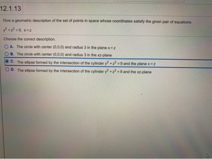 Solved given a geometric description of the set of points in
